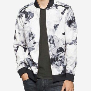 Calcin Klein Bomber Jacket Black and White Floral